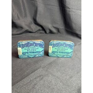 Vintage Edgeworth Extra High Grade Sliced Pipe Tobacco Tins Larus & Bro Set of 2